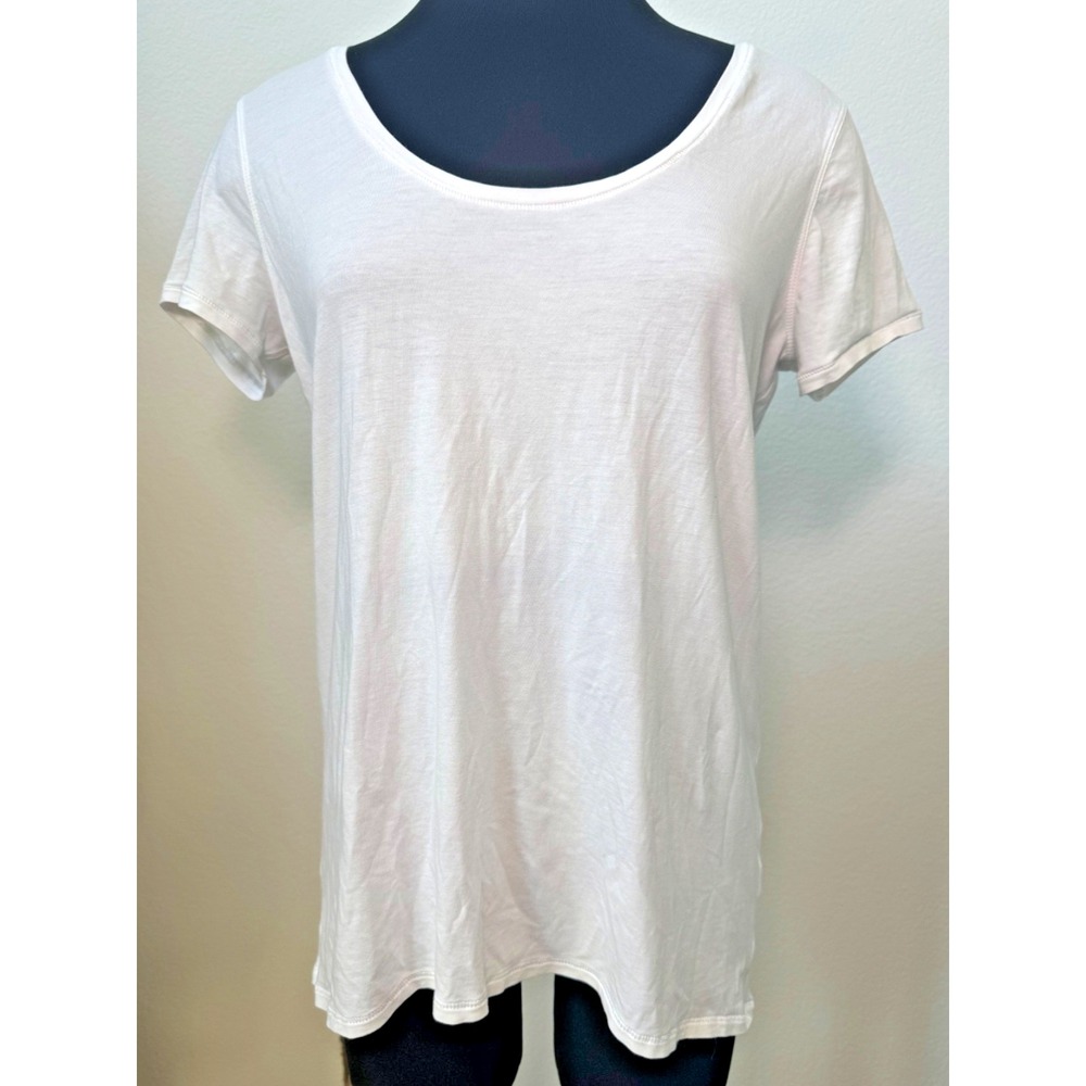 Lululemon Scoop Neck High-Low Hem T-Shirt White Size 8 Yoga
